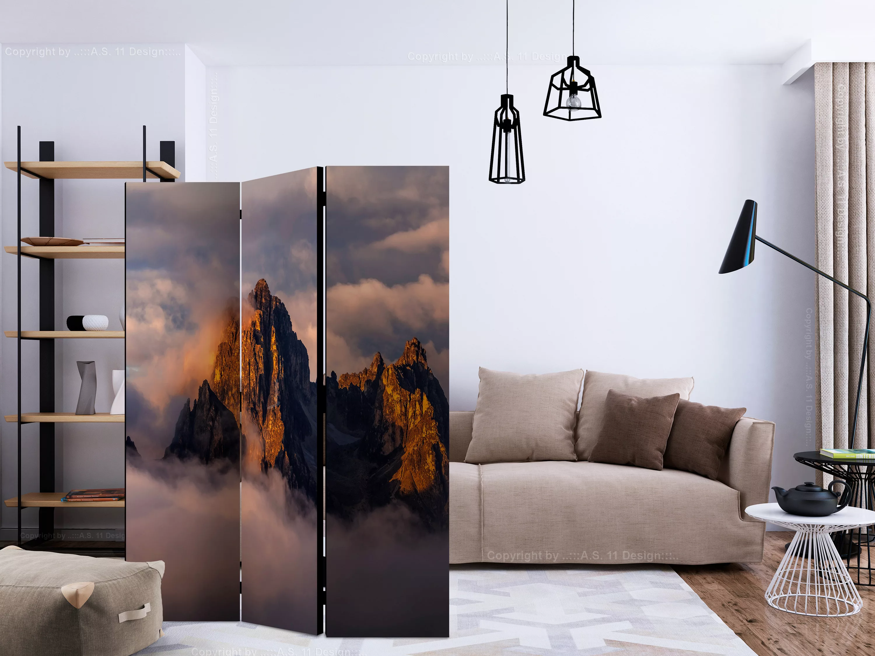 3-teiliges Paravent - Arcana Of Clouds [room Dividers] günstig online kaufen