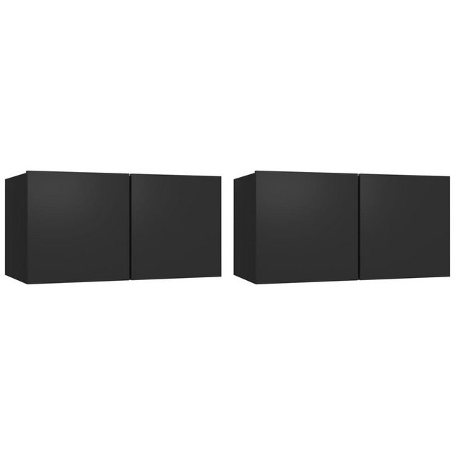 furnicato TV-Schrank TV-Hängeschränke 2 Stk. Schwarz 60x30x30 cm günstig online kaufen