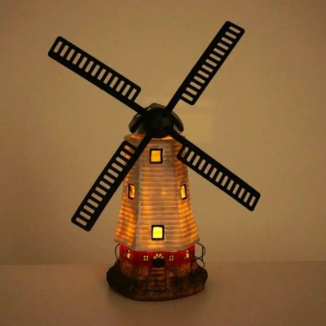 HWC Mendler Solar LED-Windmühle 50,5x42x18cm mehrfarbig günstig online kaufen