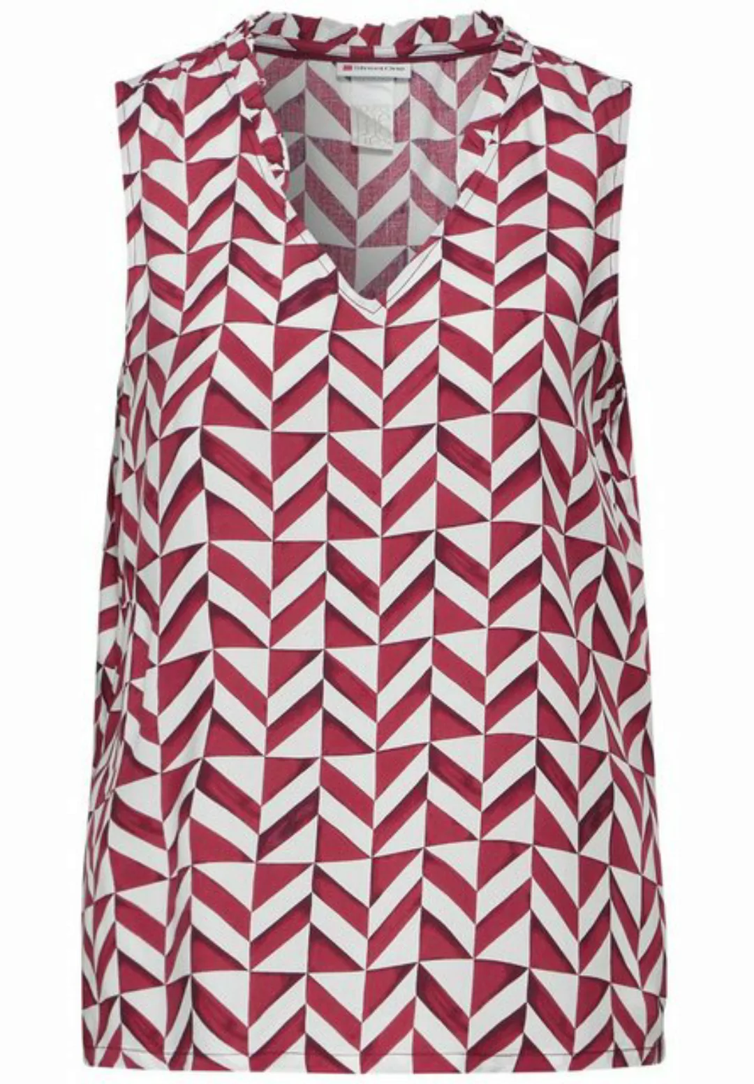 STREET ONE Blusentop EOS_print v-neck top w frill günstig online kaufen