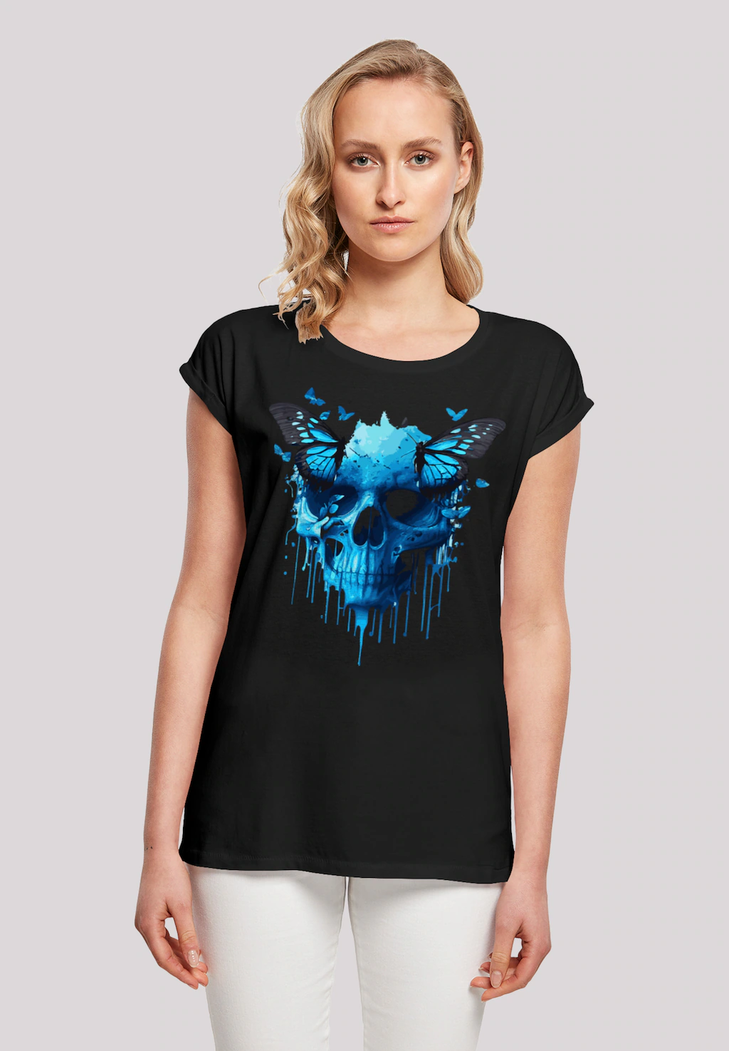F4NT4STIC T-Shirt "Totenkopf mit Schmetterling", Print günstig online kaufen