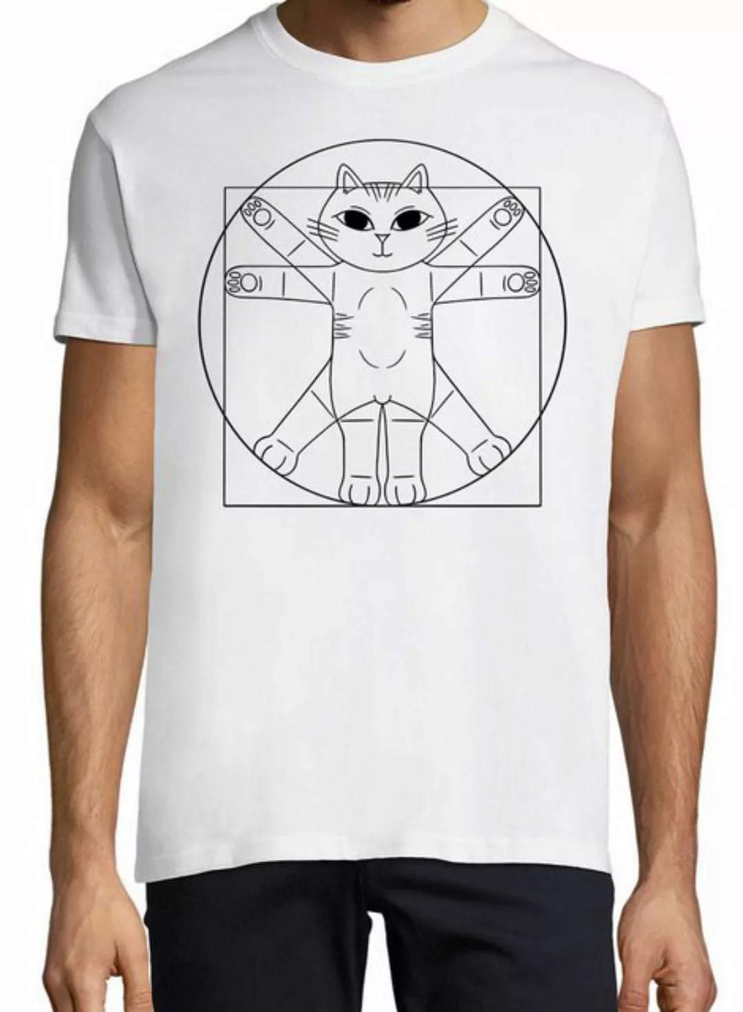 Youth Designz Print-Shirt Da Vinci Katze Herren T-Shirt mit lustigen Logo f günstig online kaufen