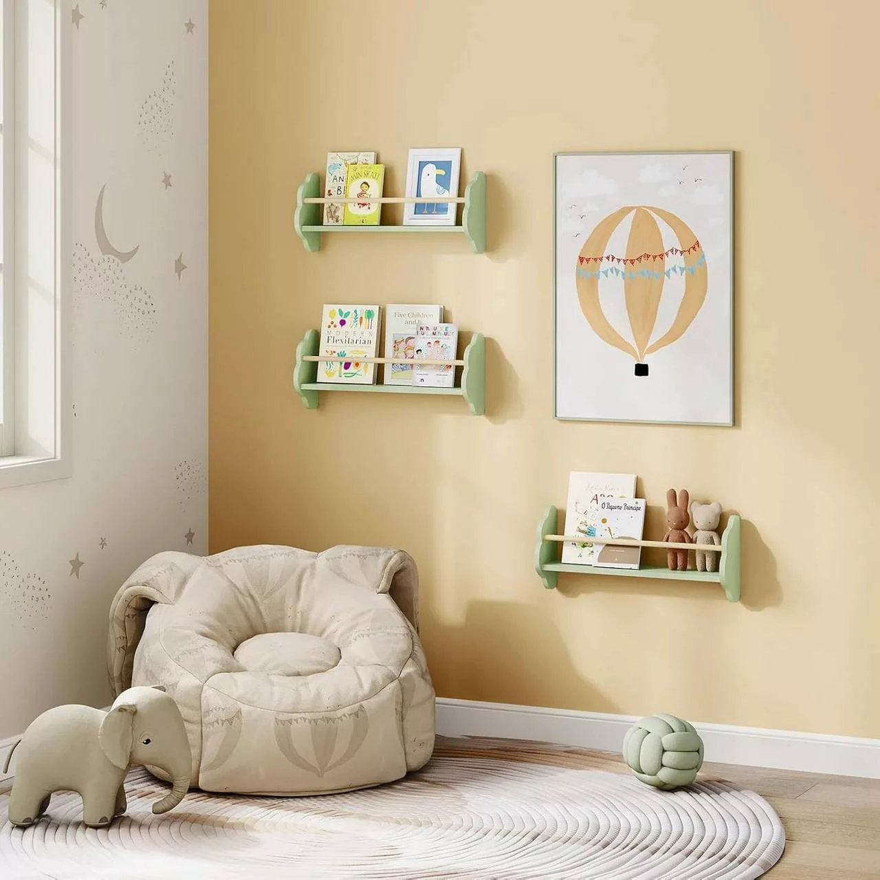 Woltu Kinderregal, 3-tlg., Kinderbücherregal Wandregal aus günstig online kaufen