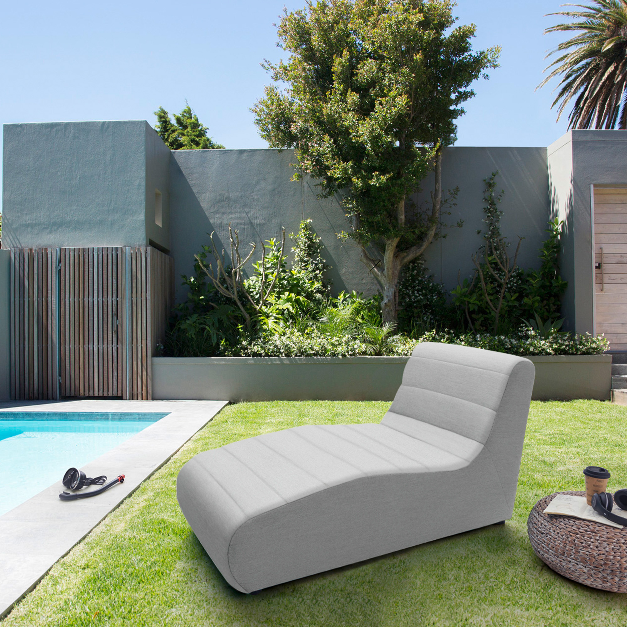 Outdoor Sofa 300 002 Liege XXL, Gartenmöbel, Gartenliege, Sofa, silber, 73 günstig online kaufen