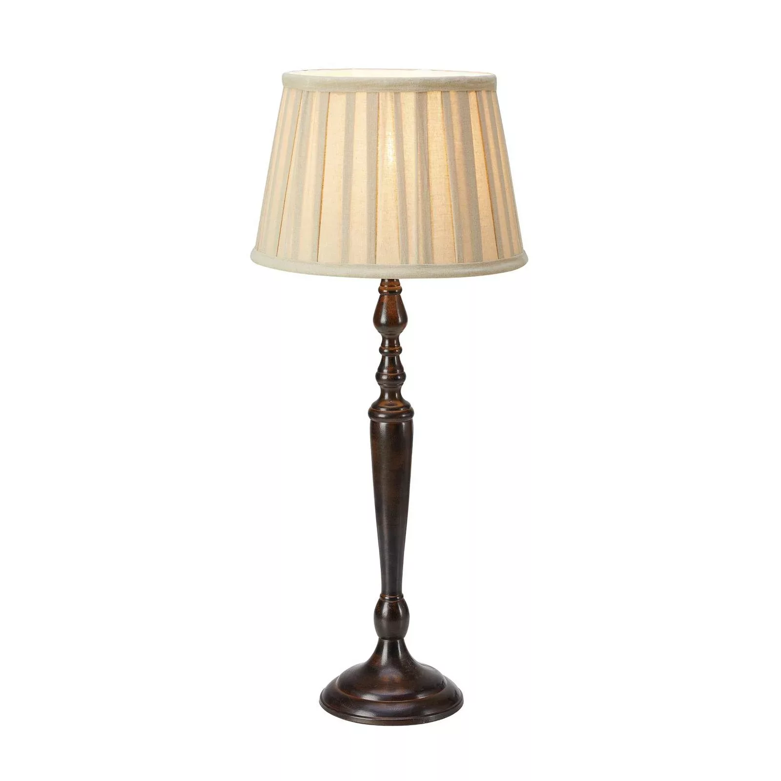 Tischlampe Chocolat, Höhe 60 cm, beige/braun, Metall/Stoff günstig online kaufen