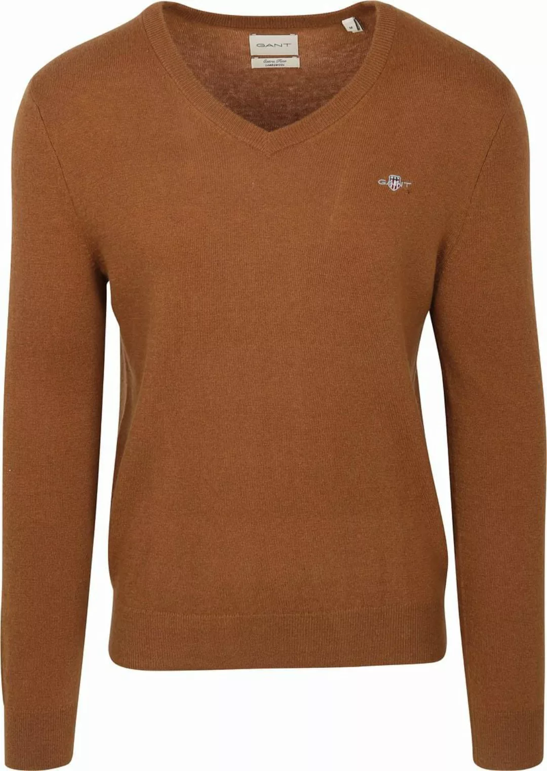 Gant Pullover V-Ausschnitt Wool Blend Camel - Größe XL günstig online kaufen