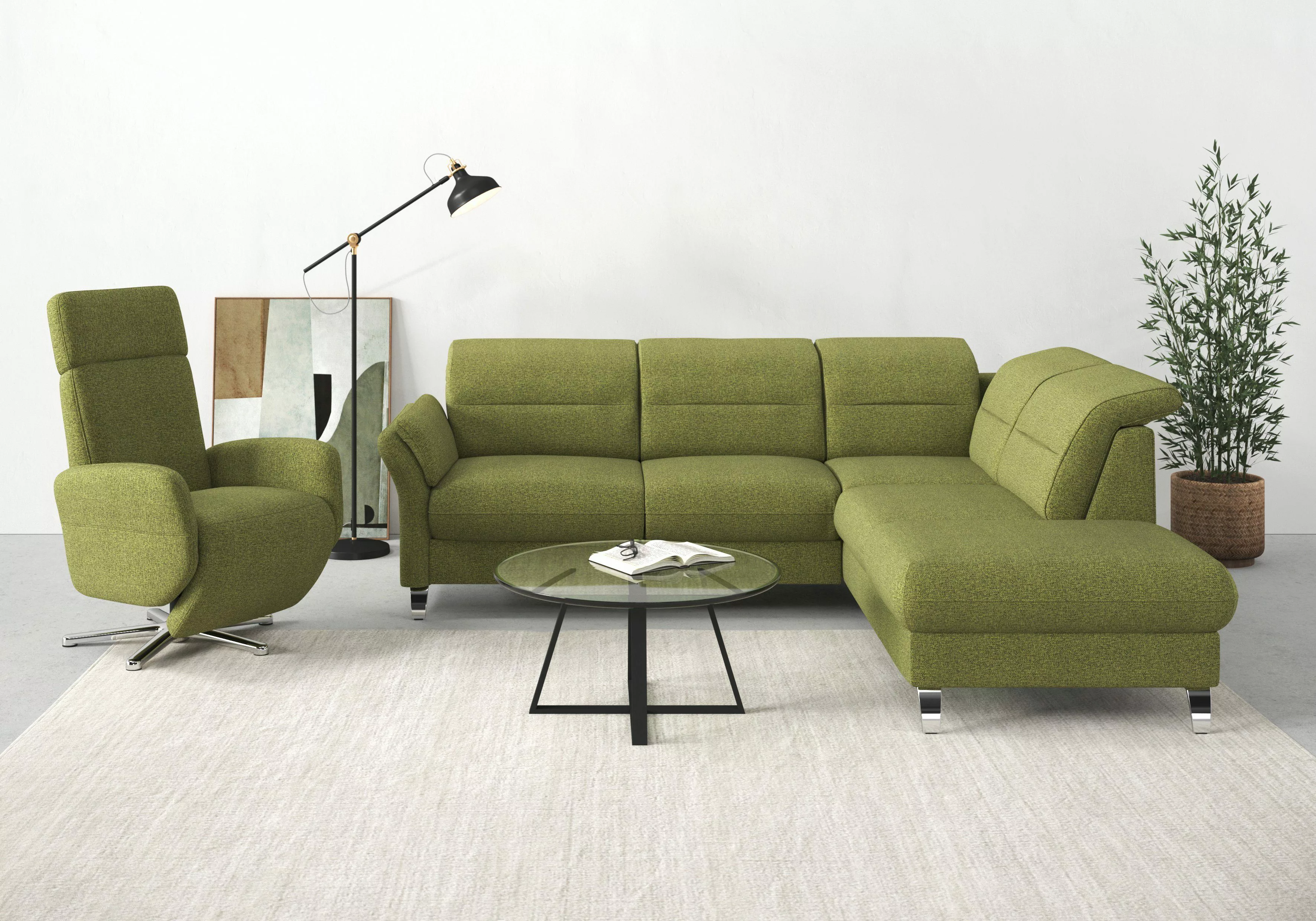 sit&more Ecksofa "Grenoble L-Form mit Federkern", wahlweise mit Bettfunktio günstig online kaufen