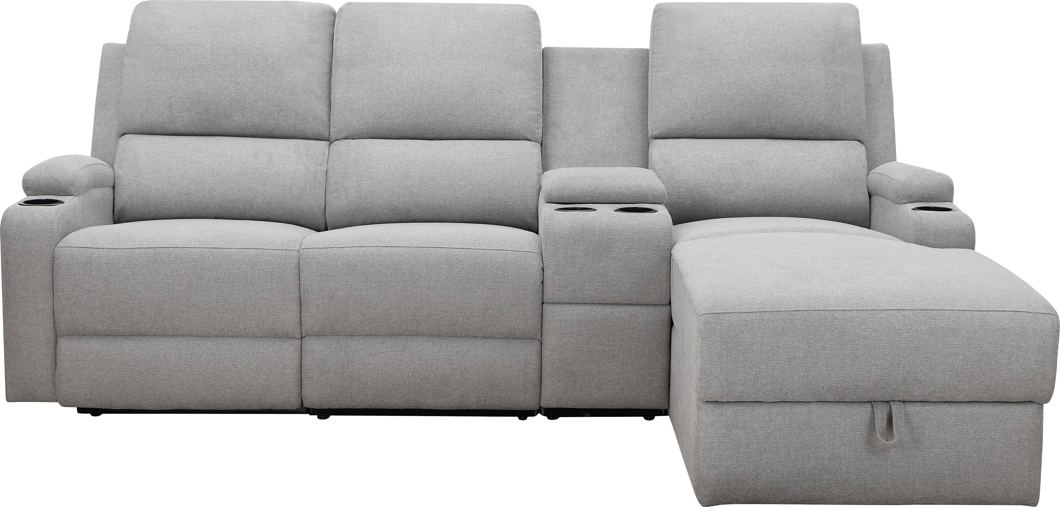 Home affaire Ecksofa "NAPORI Multimediasofa, 3er Kinosessel XXL, L-Form, 3 günstig online kaufen