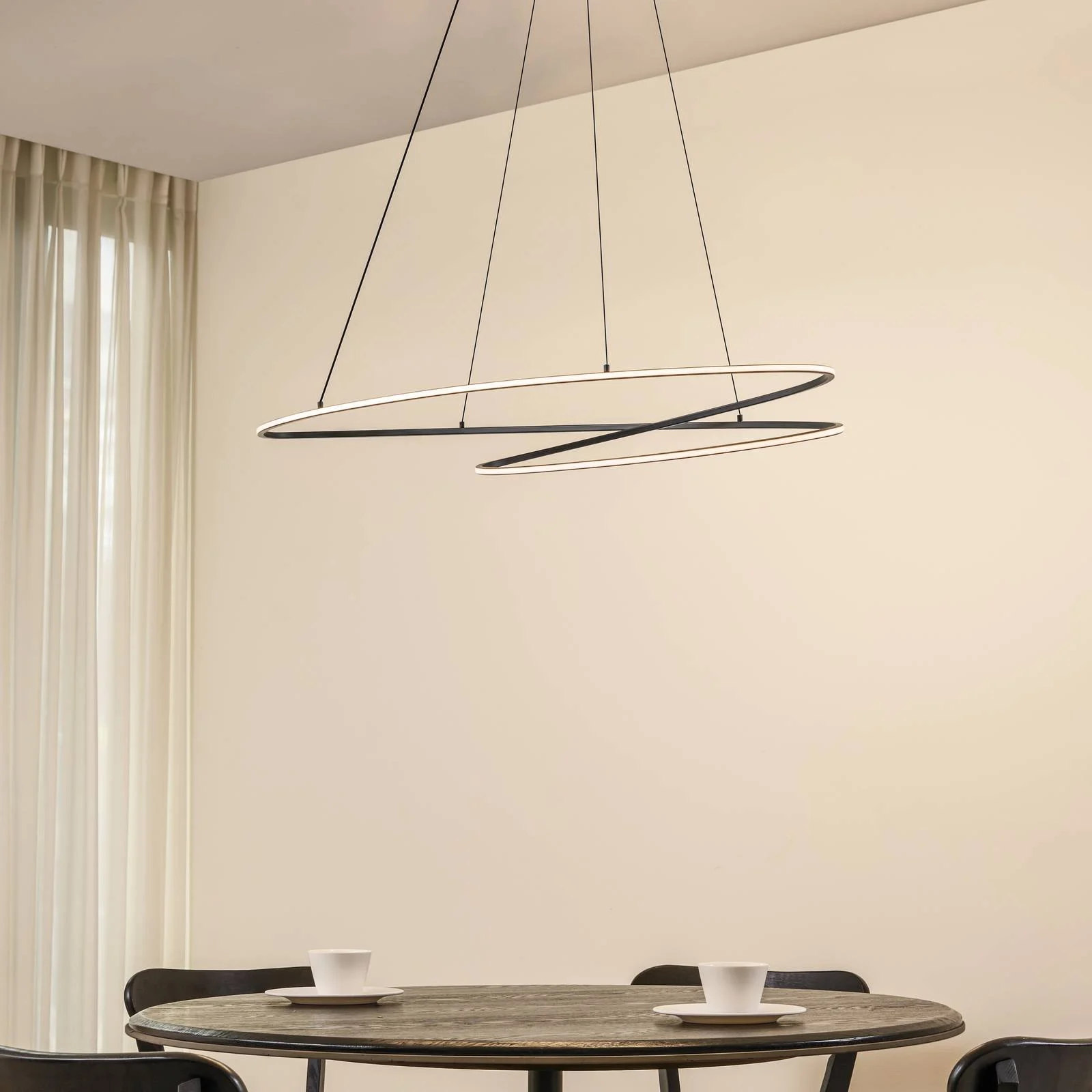 Lucande LED-Hängeleuchte Gavril, 100 cm, schwarz, dimmbar günstig online kaufen