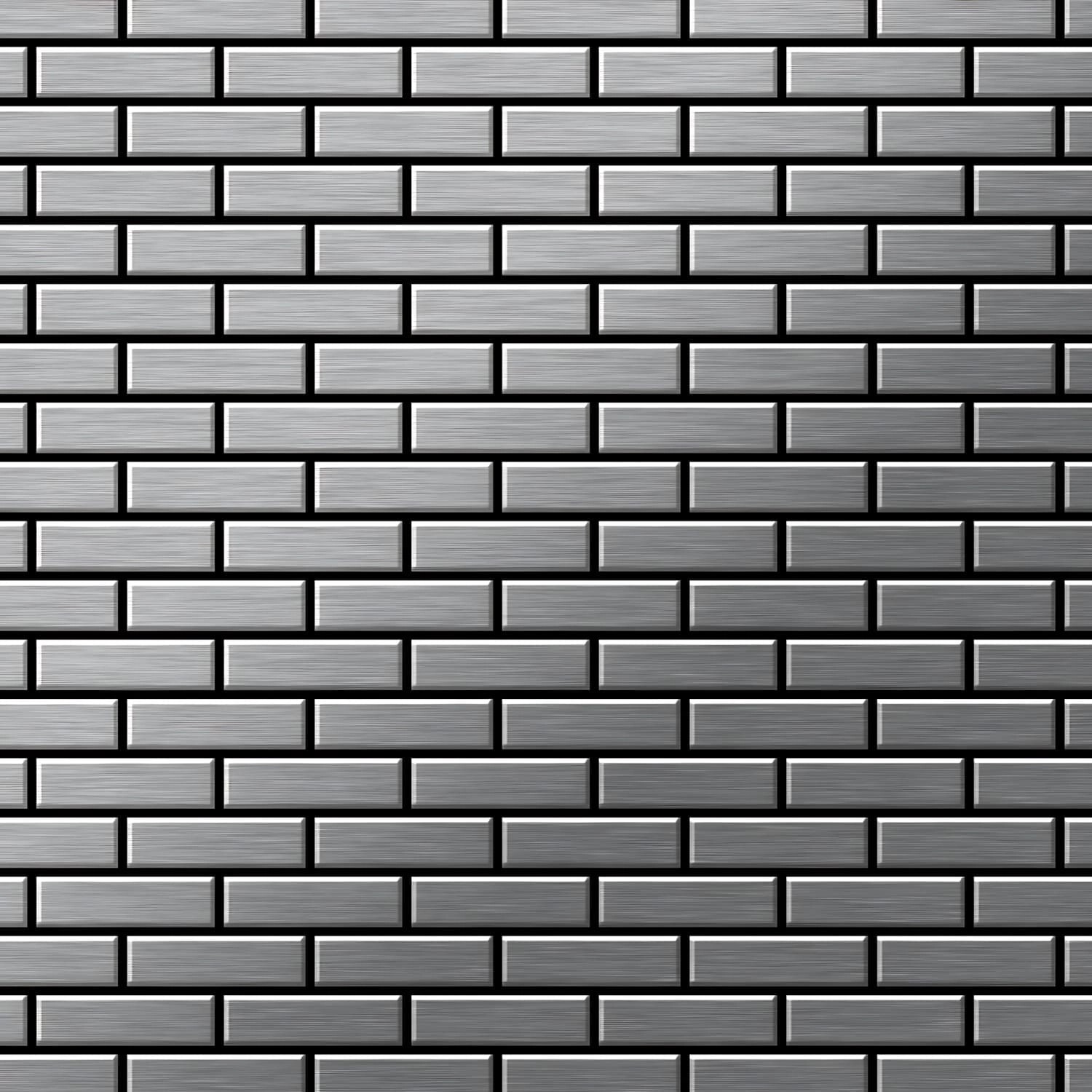 ALLOY Mosaik Fliese Massiv Metall Edelstahl Marine Gebürstet Grau 1,6mm Pk- günstig online kaufen