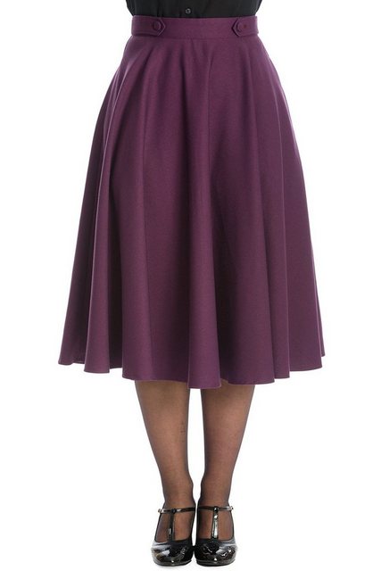 Banned A-Linien-Rock Di Di Plain Lila Retro Vintage Swing Skirt günstig online kaufen