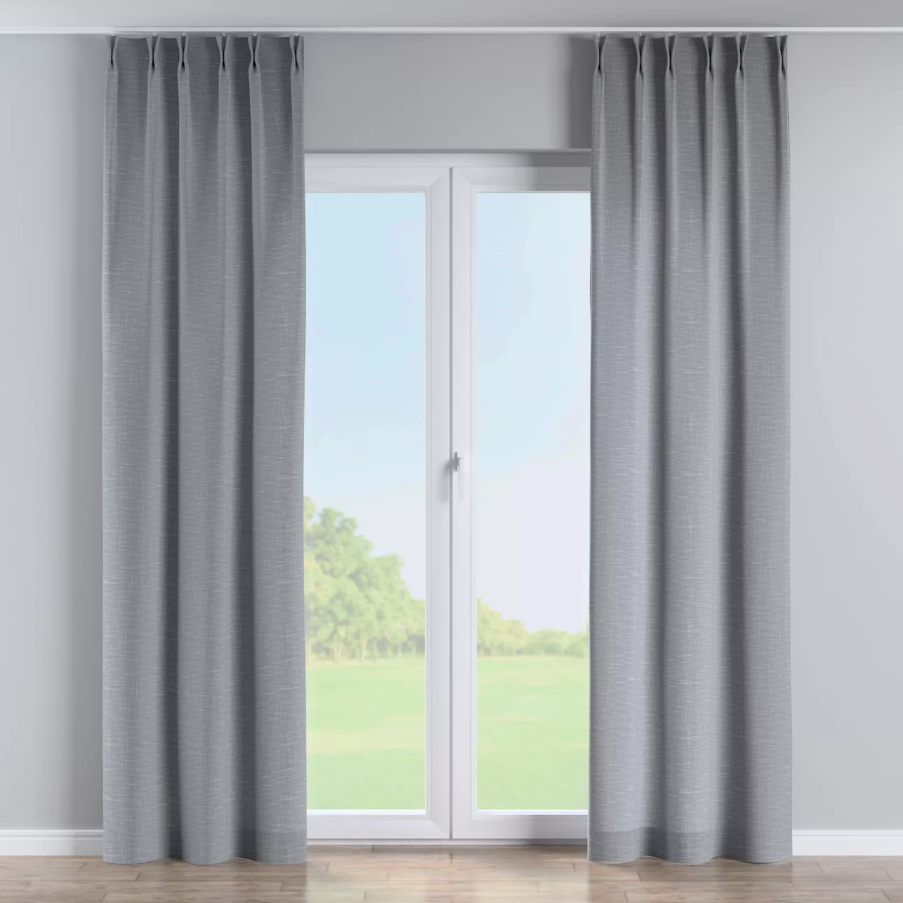 Vorhang mit flämischen 2-er Falten, grau, Harmony (144-78) günstig online kaufen