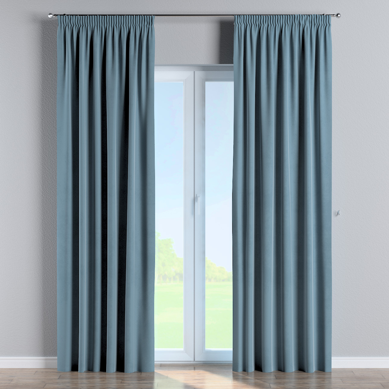 Vorhang mit Kräuselband, blau, Crema (179-28) günstig online kaufen