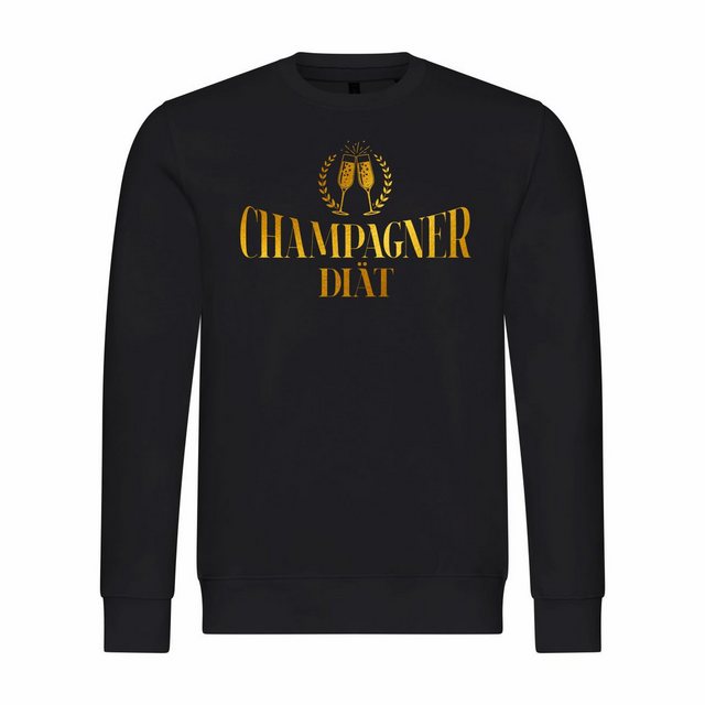 deinshirt Rundhalspullover Herren Sweatshirt Champagner Diät Mit Print Moti günstig online kaufen