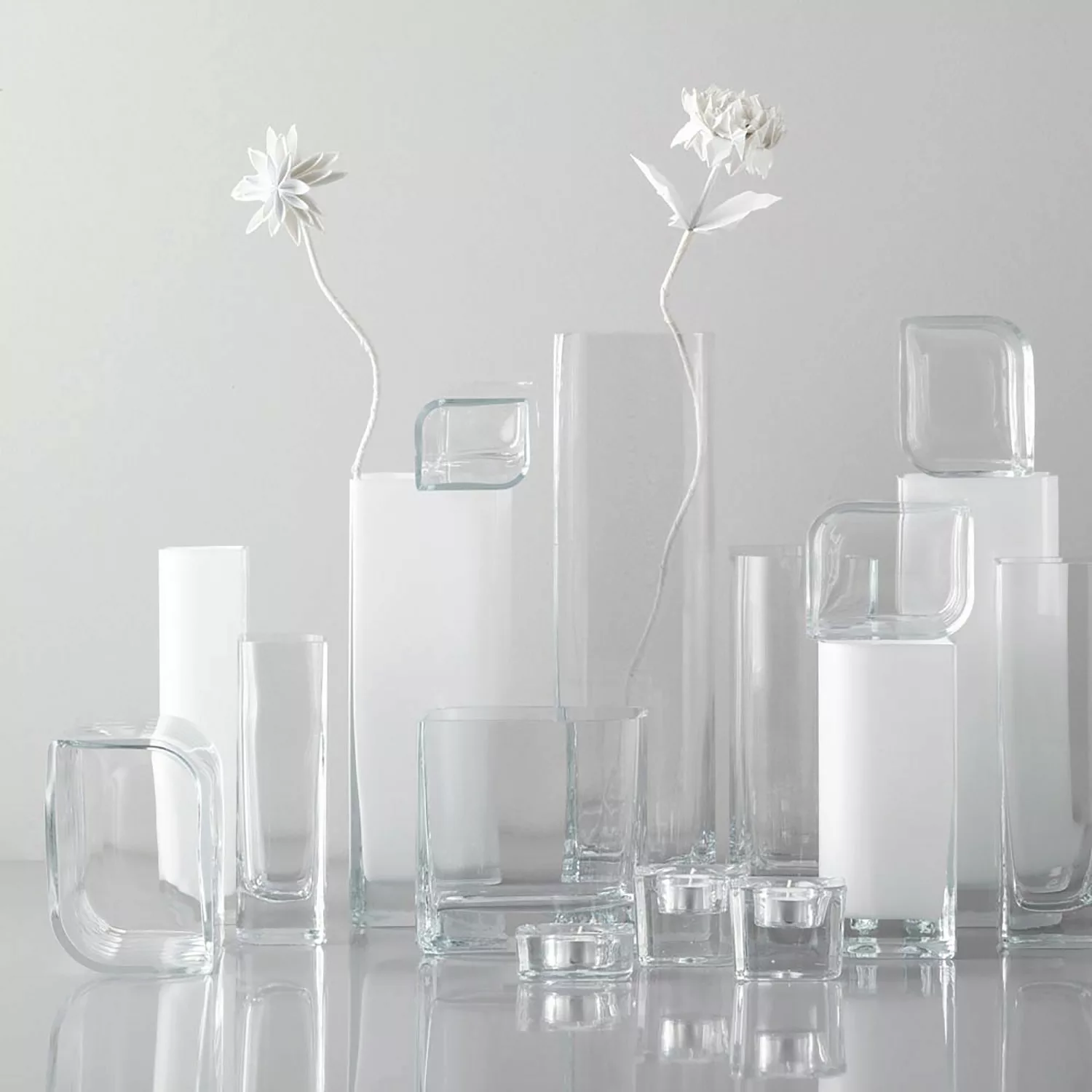 home24 Leonardo Vase Lucca Transparent Glas 15x25x10 cm (BxHxT) illuminants günstig online kaufen