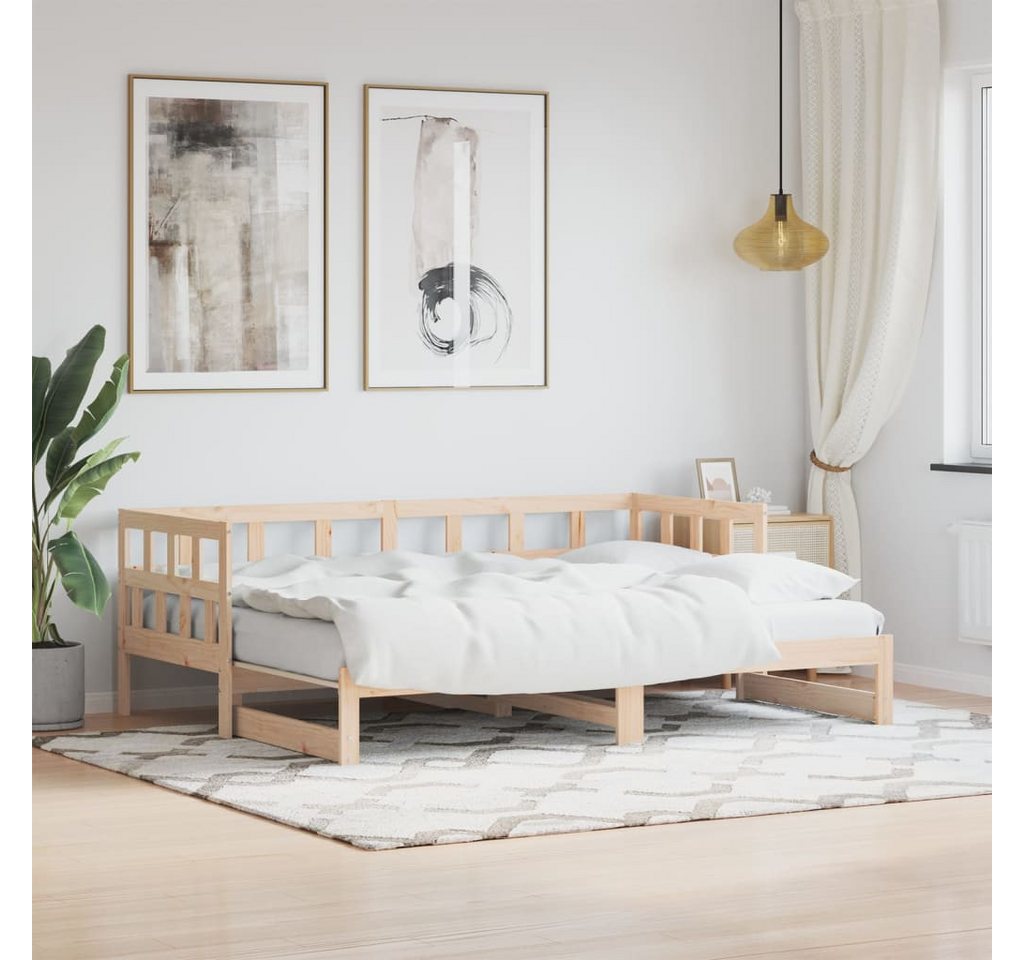 vidaXL Gästebett Tagesbett Ausziehbar Weiß 80x200 cm Massivholz Kiefer Gäst günstig online kaufen