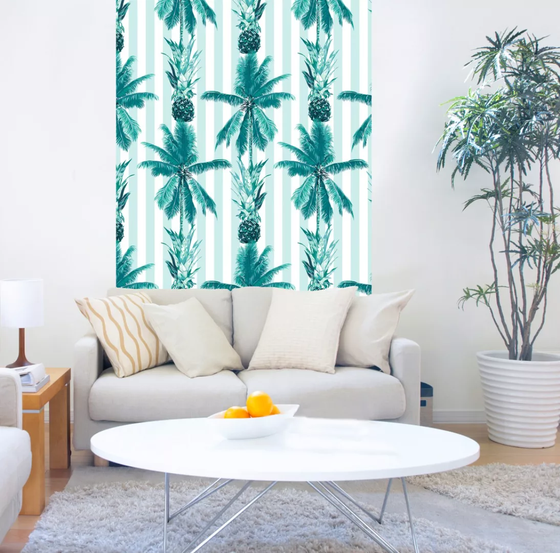 queence Vinyltapete »Pineapple Dream«, bedruckt-Motiv-botanisch-floral-gemu günstig online kaufen