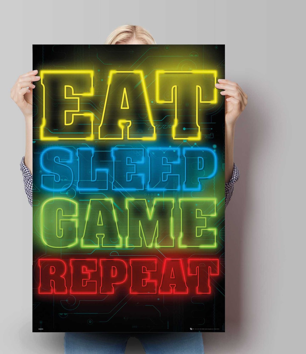 Reinders! Poster »Poster Zocken Eat sleep game repeat«, Spiele, (1 St.) günstig online kaufen