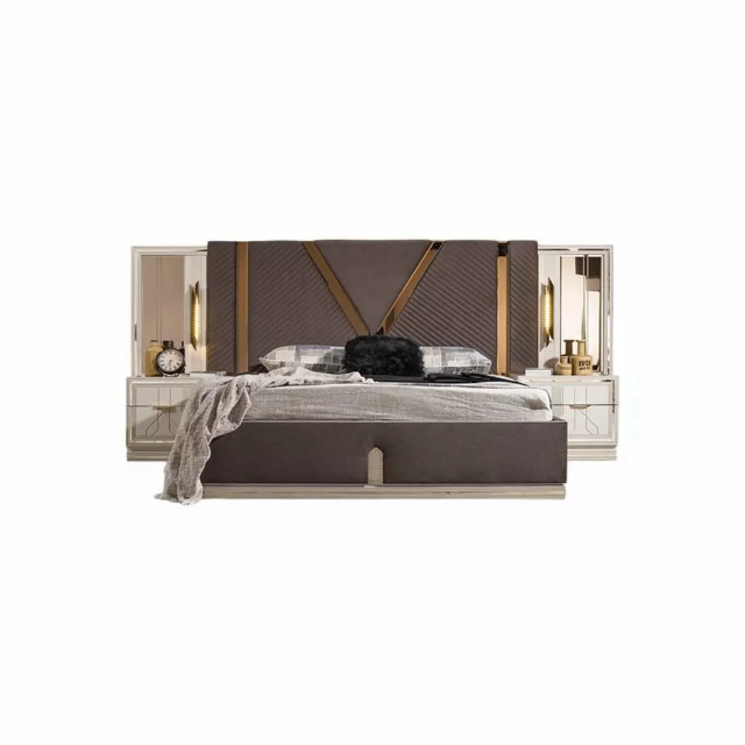 Xlmoebel Bett Luxuriöses Schlafzimmer-Set mit Designer-Doppelbett und zwei günstig online kaufen