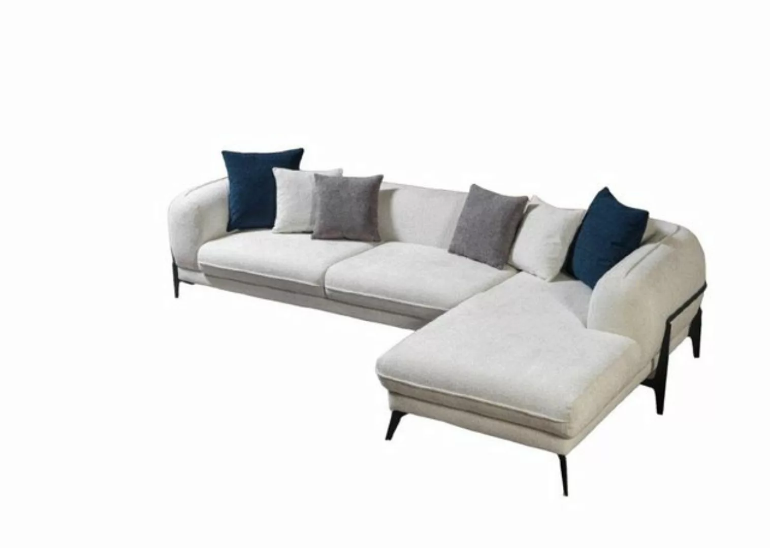JVmoebel Ecksofa Weißes Ecksofa L-Form Couch Wohnzimmer Couchen Sofas Moder günstig online kaufen