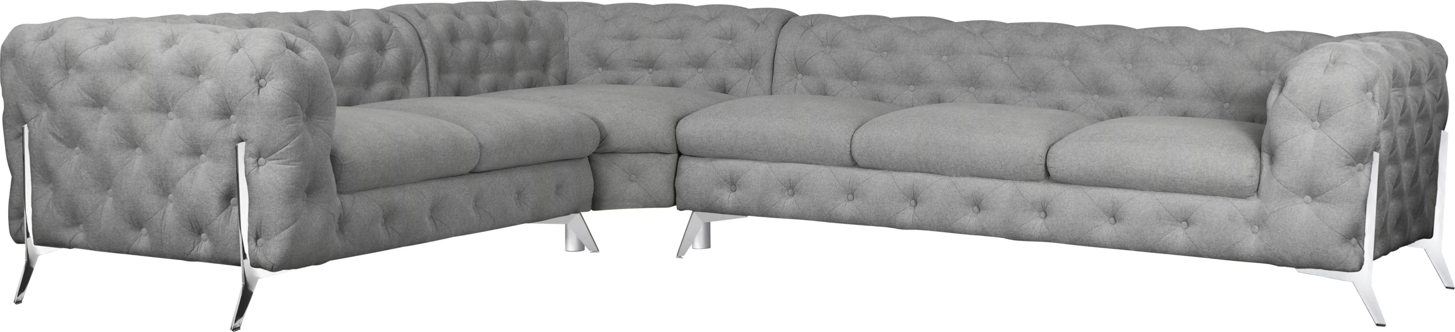 Leonique Chesterfield-Sofa »Amaury L-Form«, großes Ecksofa, Chesterfield-Op günstig online kaufen