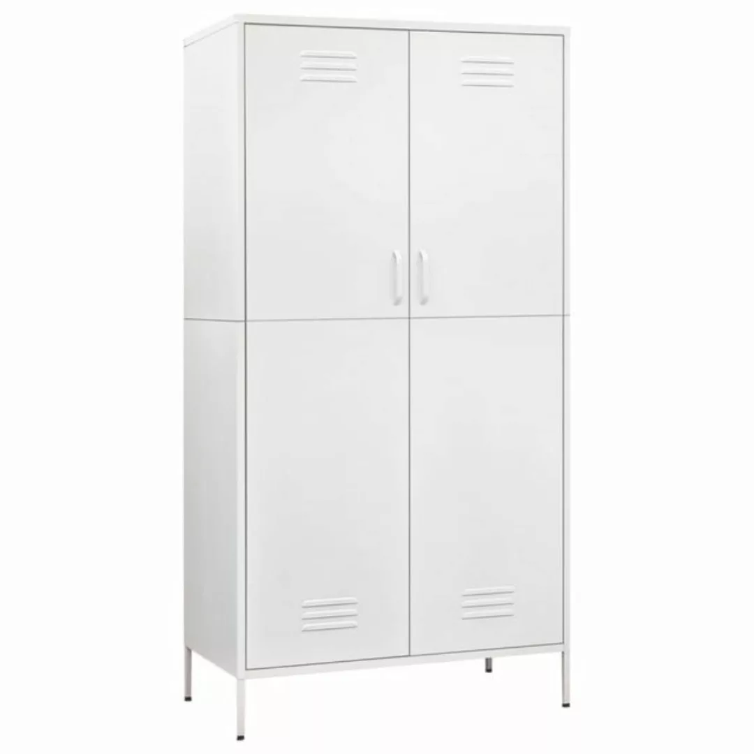 vidaXL Spind Kleiderschrank Spind Weiß 90x50x180 cm Stahl günstig online kaufen