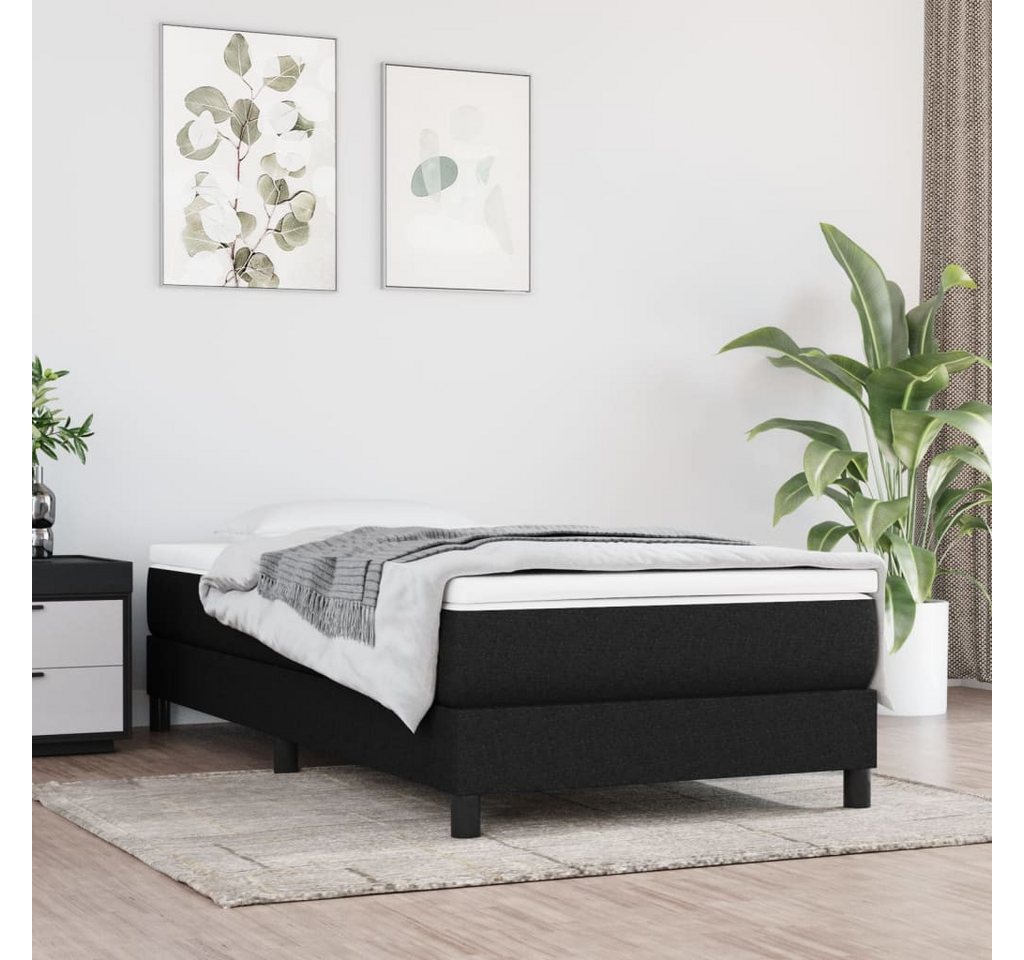 vidaXL Boxspringbett Boxspringbett mit Matratze Schwarz 90x200 cm Stoff Bet günstig online kaufen