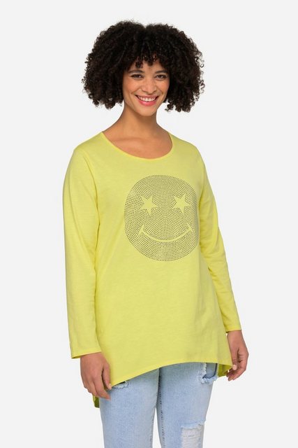 Angel of Style Longsleeve Longshirt oversized Smiley V-Ausschnitt Langarm günstig online kaufen