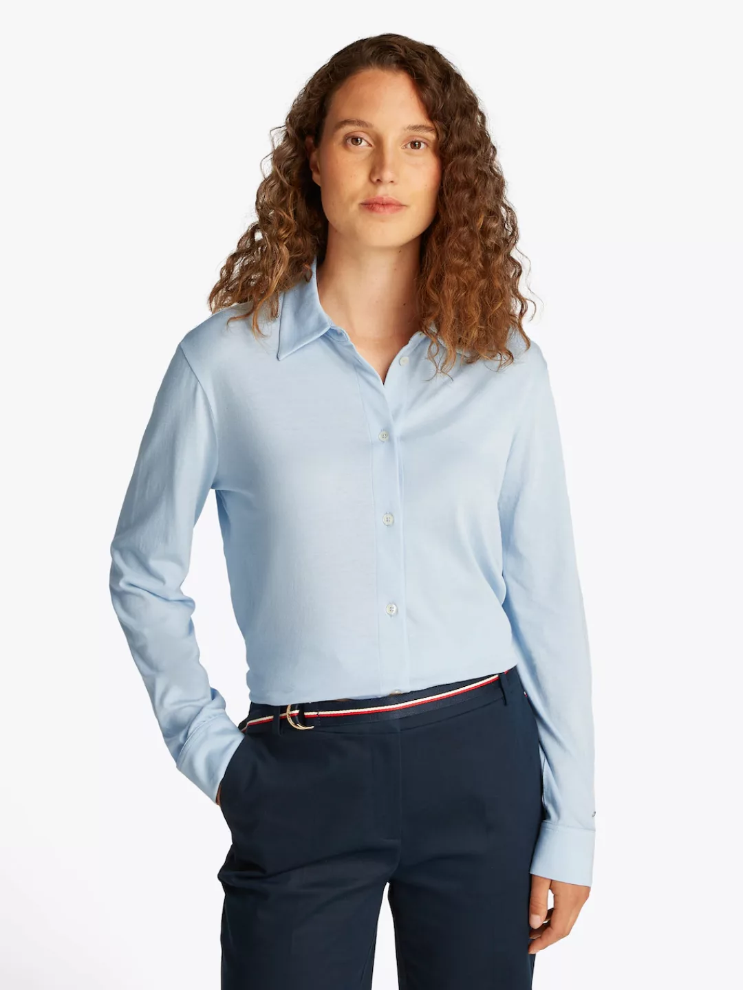 Tommy Hilfiger Klassische Bluse "CASUAL BTN DOWN SHIRT LS", mit Metalllabel günstig online kaufen