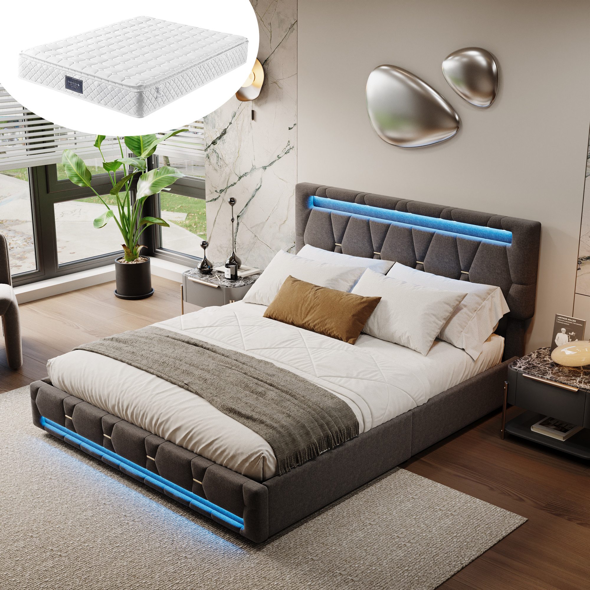 Furnishings Home Polsterbett Stauraumbett Doppelbett, Mit günstig online kaufen