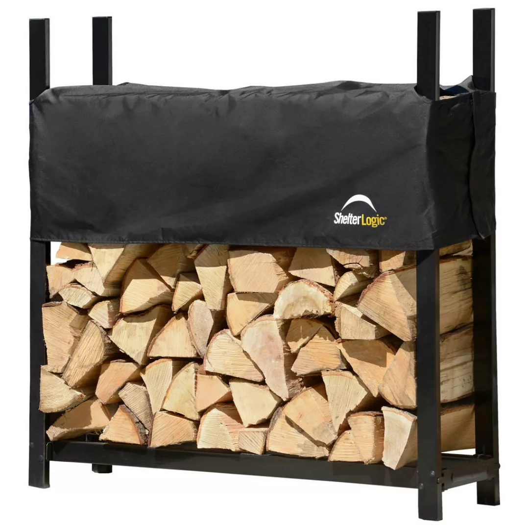 ShelterLogic Kaminholzregal schwarz B/H/T: ca. 120x119x36 cm günstig online kaufen