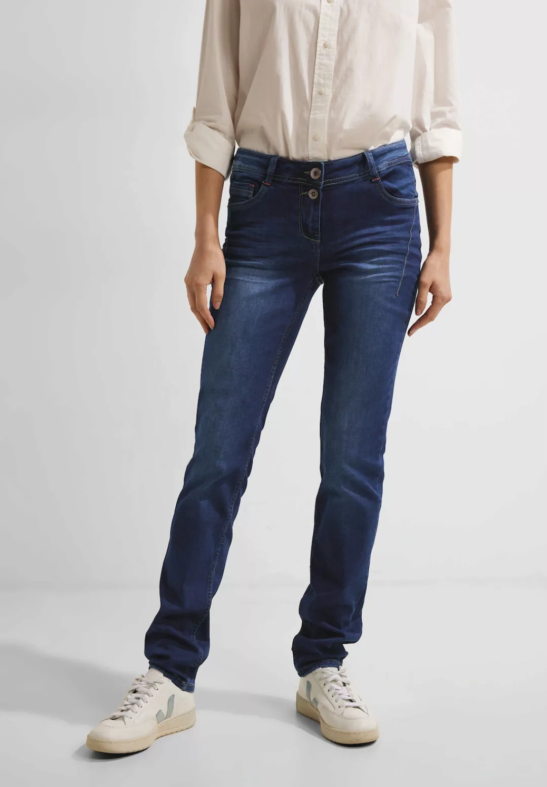 Cecil Slim-fit-Jeans Style Scarlett Mid Blue 4-Pocket-Style günstig online kaufen