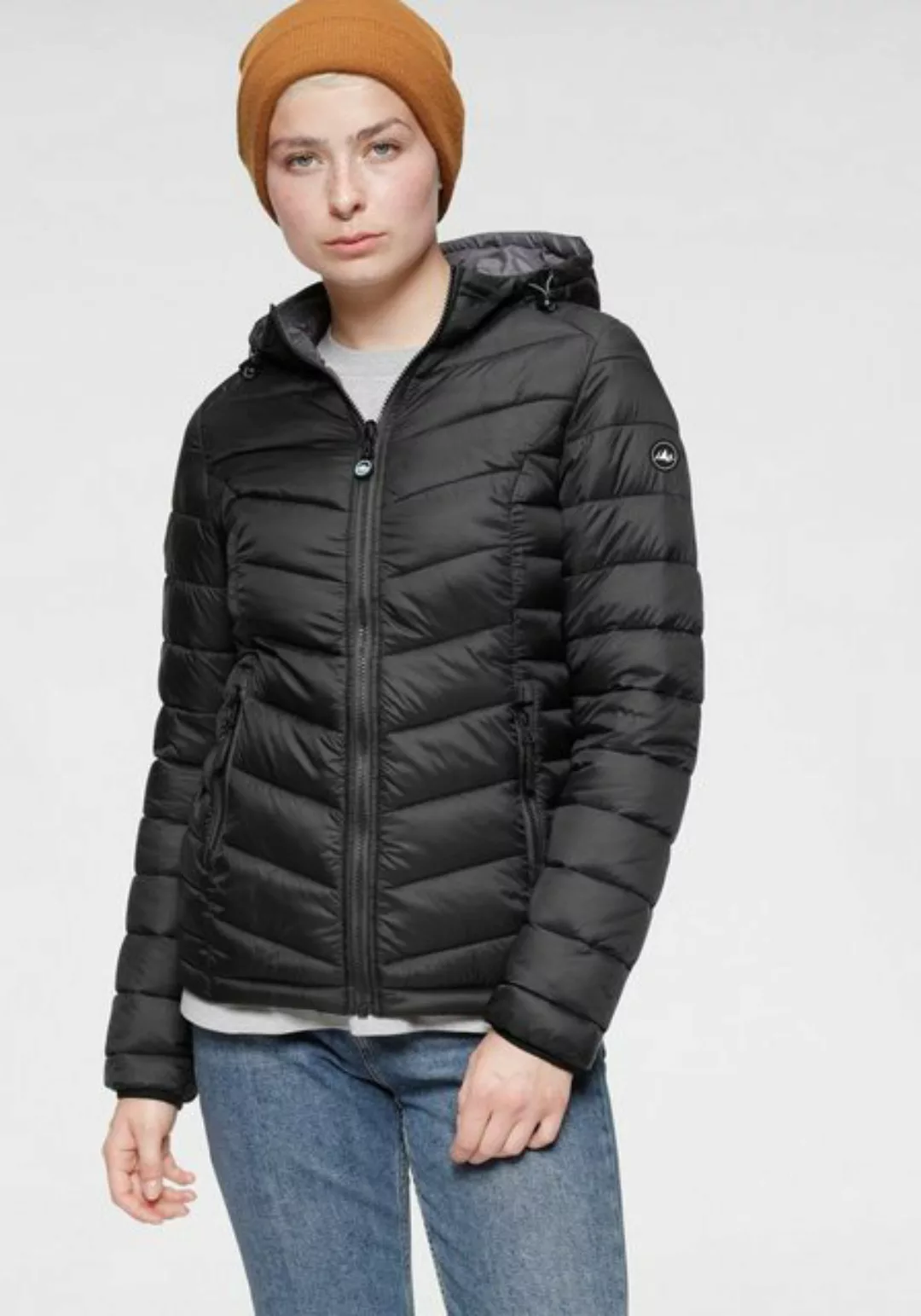 Polarino Steppjacke, mit Kapuze, für kühle Tage, aus leichtem Webmaterial, günstig online kaufen