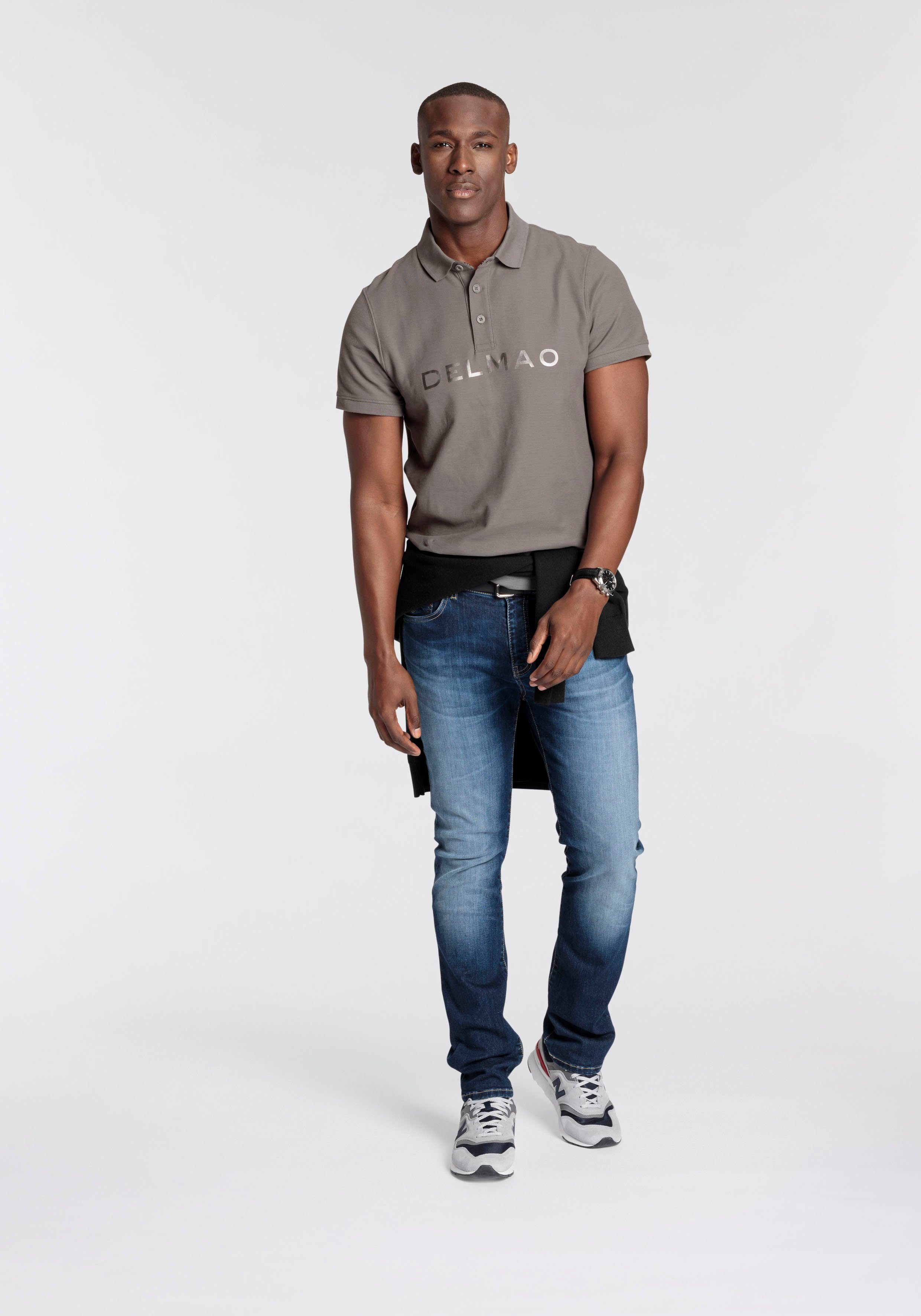 DELMAO Poloshirt Kurzarm, mit Rippbündchen, mit günstig online kaufen