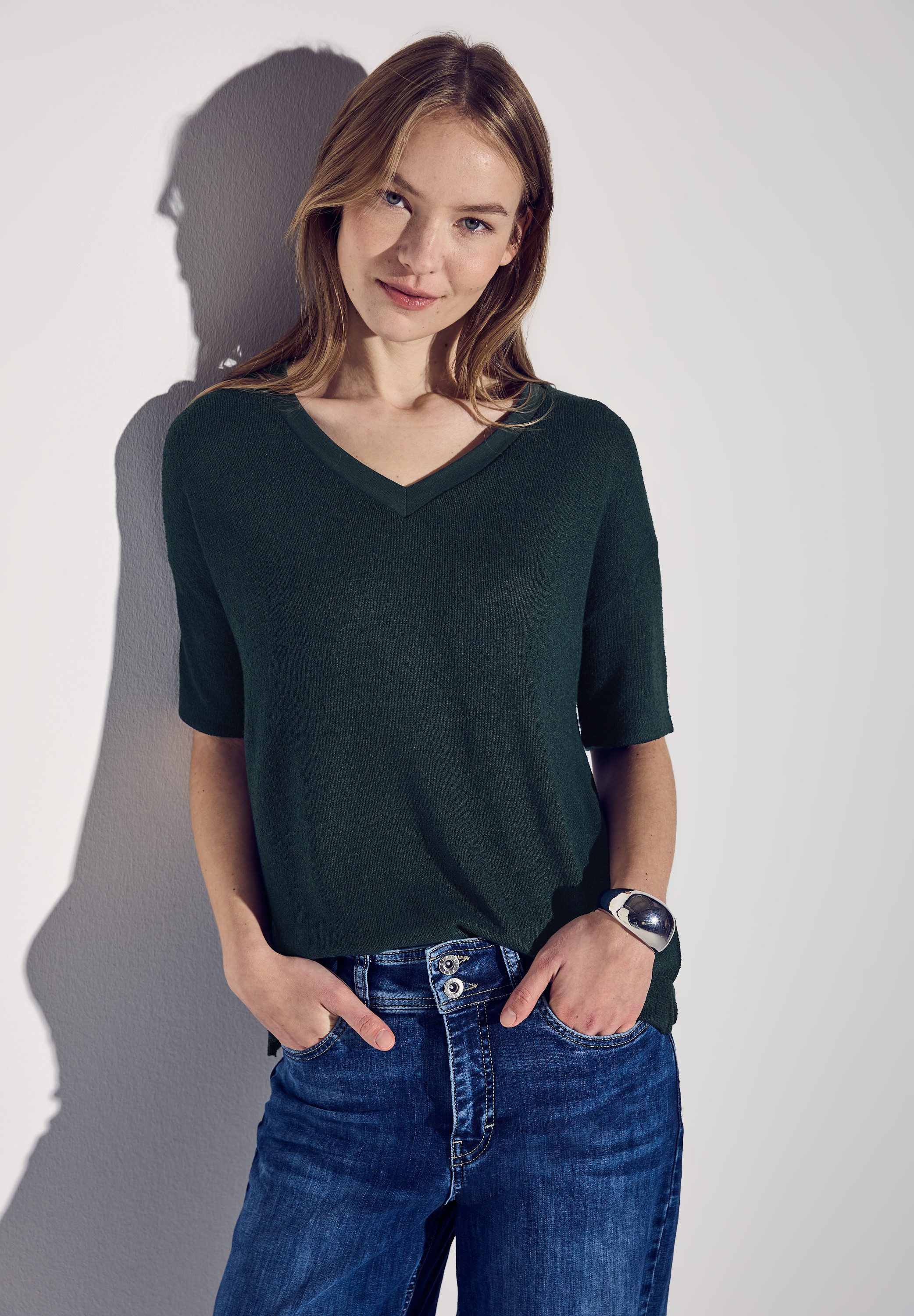 STREET ONE T-Shirt im Strick-Look mit günstig online kaufen