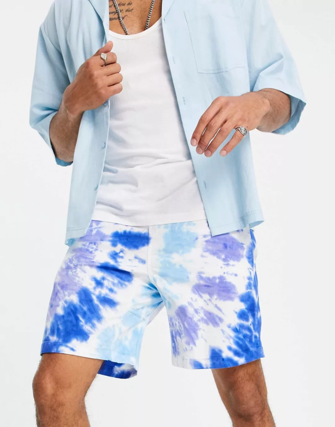 Gramicci – G-Shorts mit Batikmuster in Blau günstig online kaufen