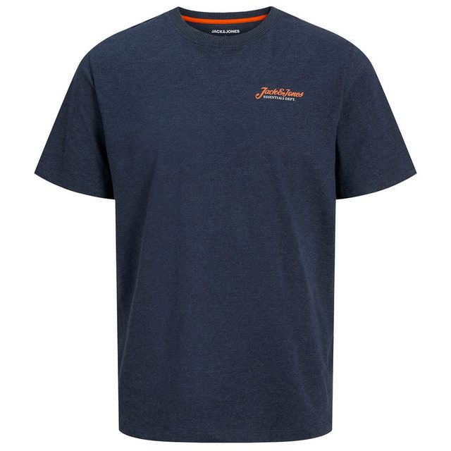 Jack & Jones Rundhalsshirt Jack&Jones XXL T-Shirt navy melange Brustprint J günstig online kaufen