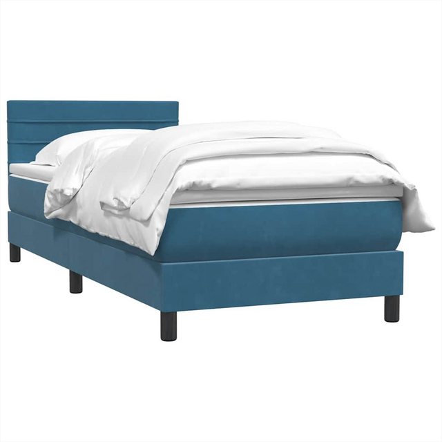 vidaXL Bett Boxspringbett mit Matratze Dunkelblau 100x210 cm Samt günstig online kaufen