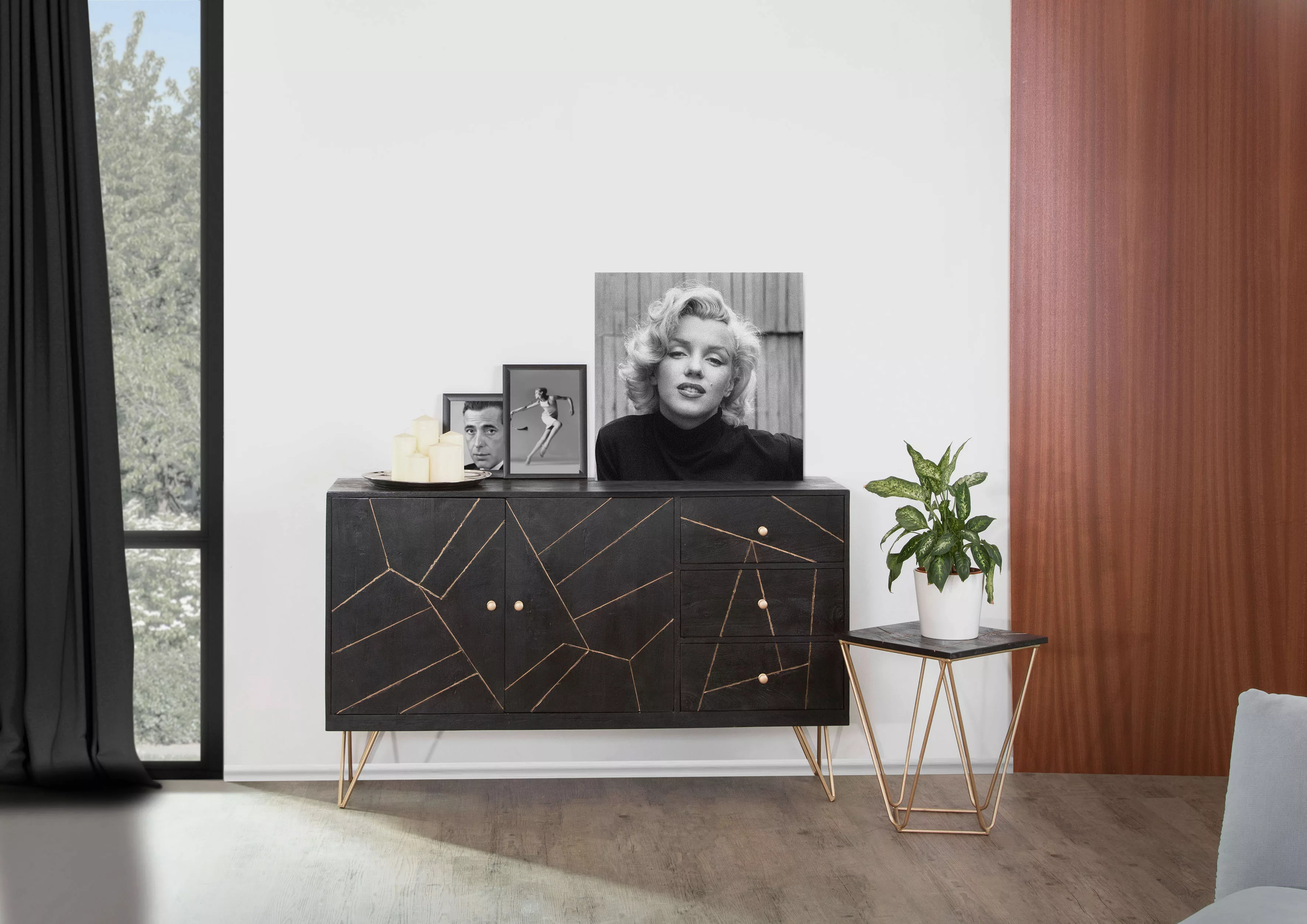 Gutmann Factory Sideboard, Kommode mit modernen Haarnadel Beinen, Breite 14 günstig online kaufen