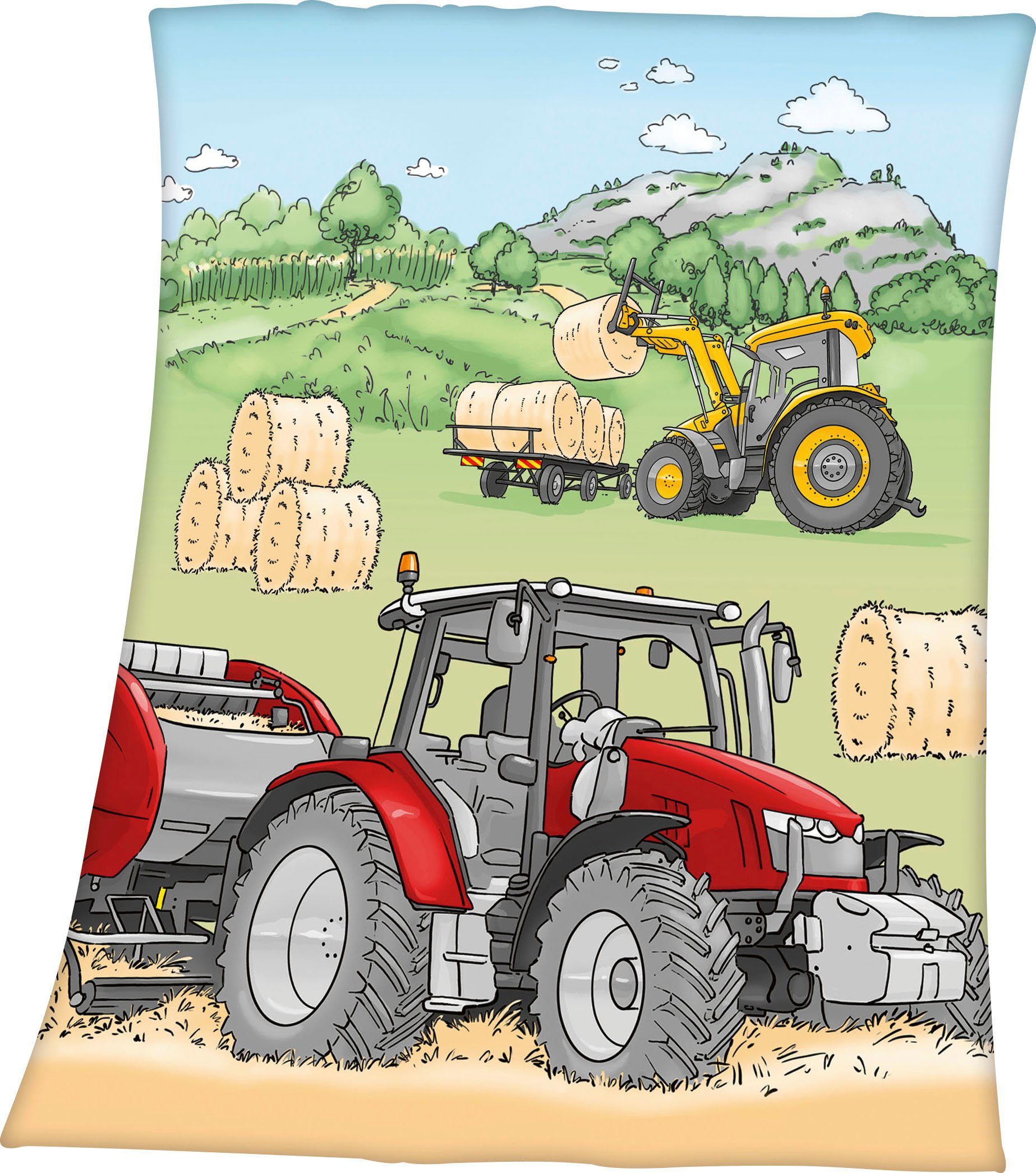 Herding Plaid  Traktor ¦ mehrfarbig ¦ Fleece ¦ Maße (cm): B: 130 H: 1 Dekok günstig online kaufen