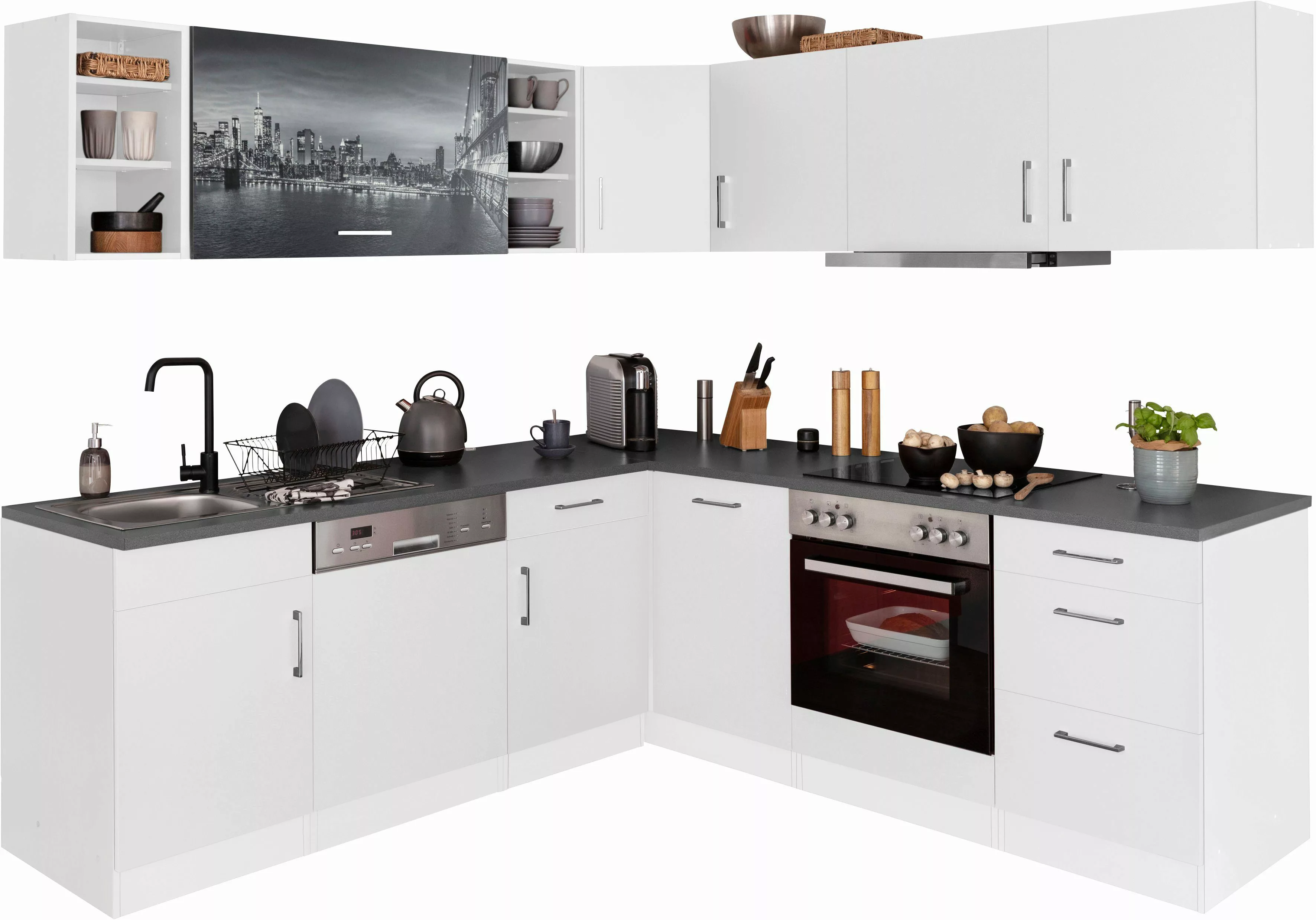 KOCHSTATION Winkelküche "KS-Paris", mit E-Geräten, Stellbreite 220/220 cm günstig online kaufen