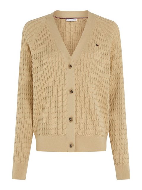 Tommy Hilfiger Strickjacke CO CABLE V-NK CARDIGAN mit gestricktem Zopfmuste günstig online kaufen