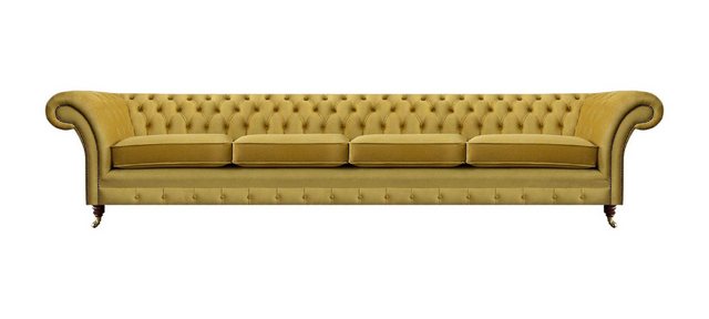 JVmoebel 4-Sitzer Luxus Gelb Sofa Viersitzer Einrichtung Chesterfield Texti günstig online kaufen