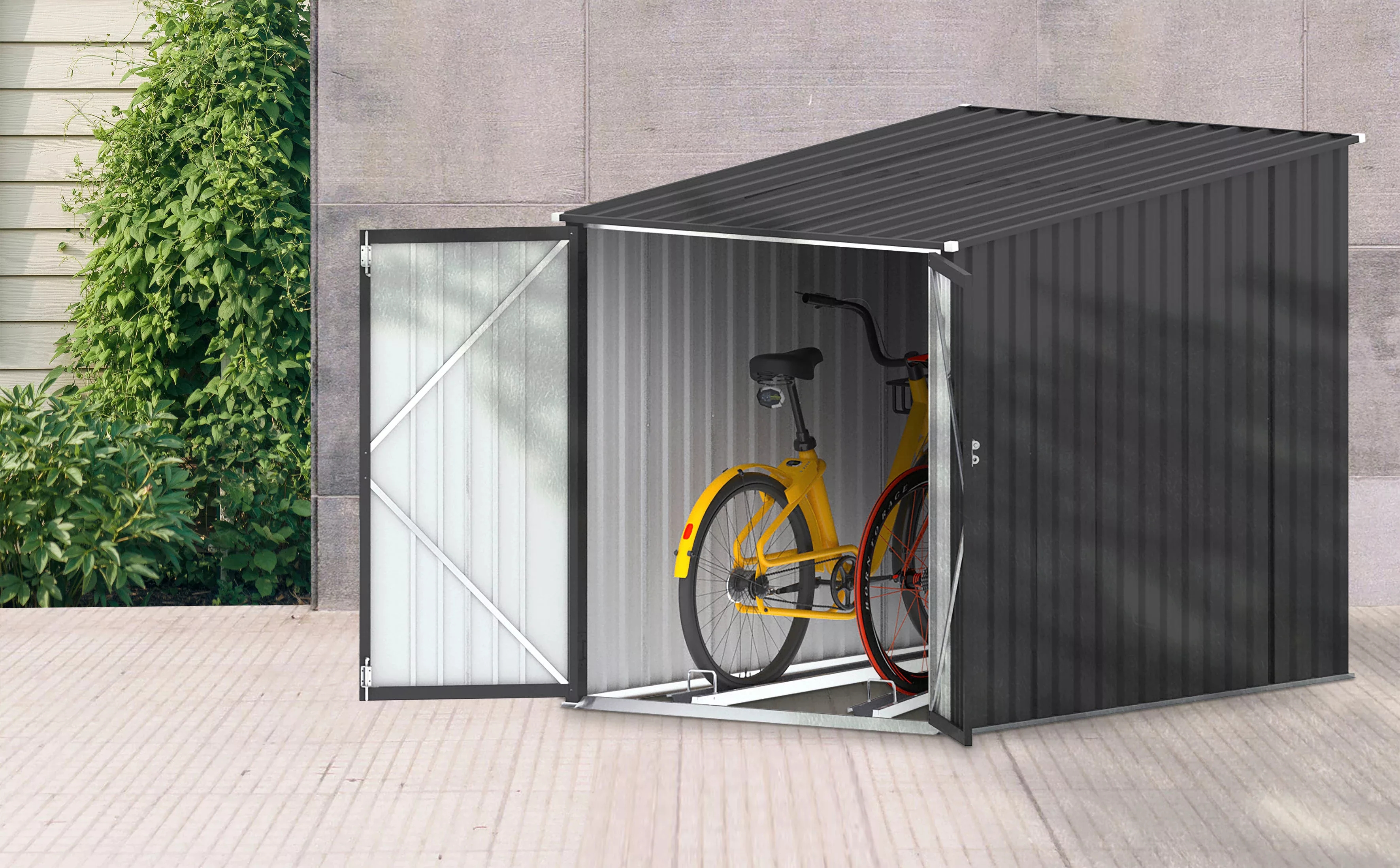 Tepro Fahrradbox Bike & More Midi 142 cm x 157 cm x 197 cm Anthrazit günstig online kaufen