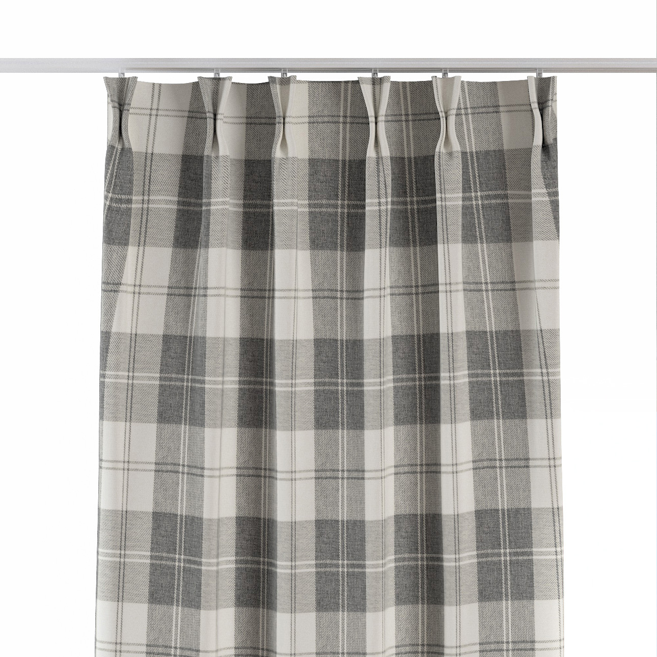 Vorhang mit flämischen 2-er Falten, weiß-grau , Edinburgh (115-79) günstig online kaufen