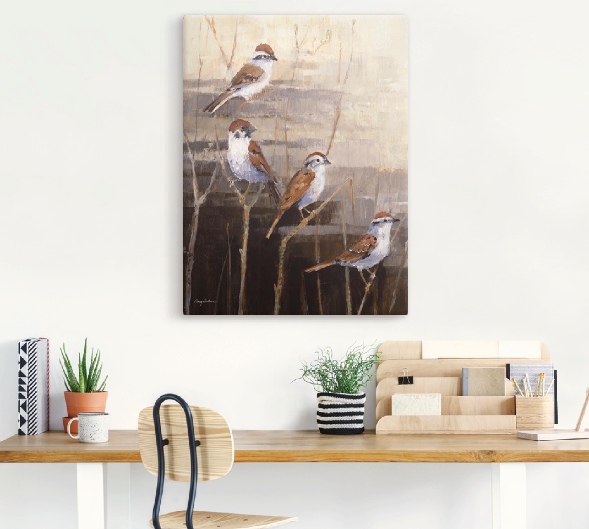 Artland Wandbild "Abend Heiligtum II", Vögel, (1 St.), als Leinwandbild, Po günstig online kaufen