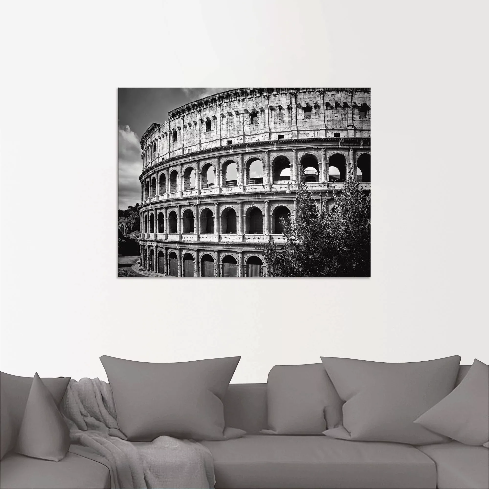 Artland Wandbild "Rom Kolosseum Monochrom", Rom, (1 St.), als Alubild, Outd günstig online kaufen