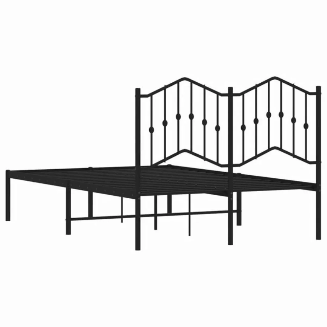 vidaXL Bettgestell Bettgestell mit Kopfteil Metall Schwarz 120x200 cm Bett günstig online kaufen