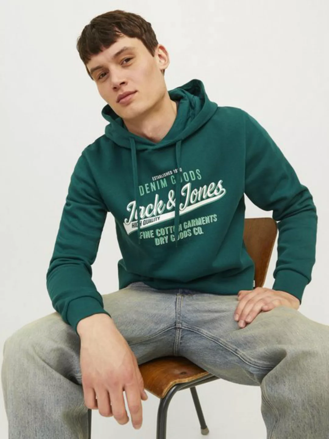 Jack & Jones Kapuzensweatshirt JJELOGO SWEAT HOOD 2 COL 24/25 NOOS mit Logo günstig online kaufen