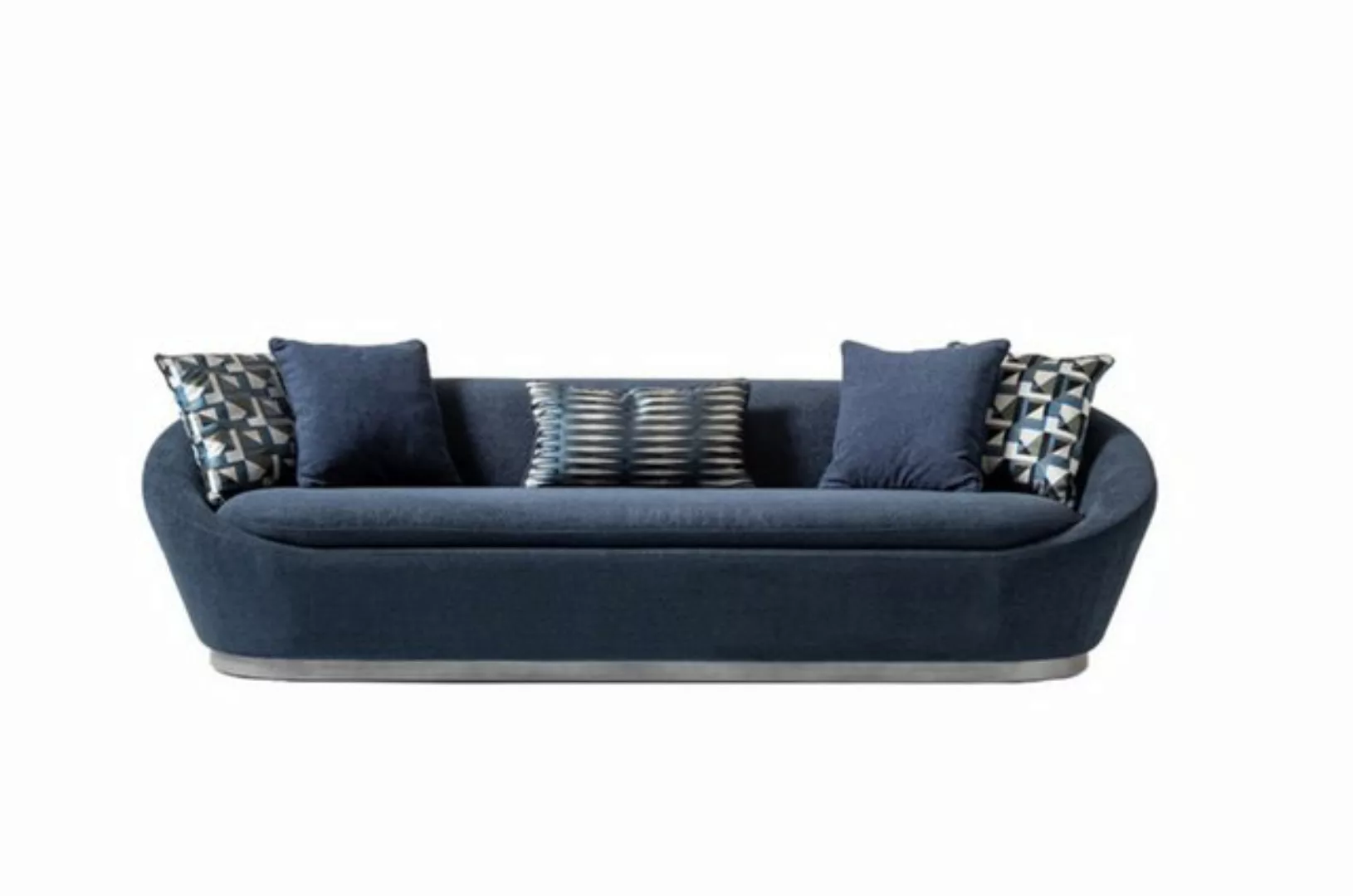 Xlmoebel 3-Sitzer Modernes blaues Polstersofa mit drei Sitzplätzen in Stoff günstig online kaufen